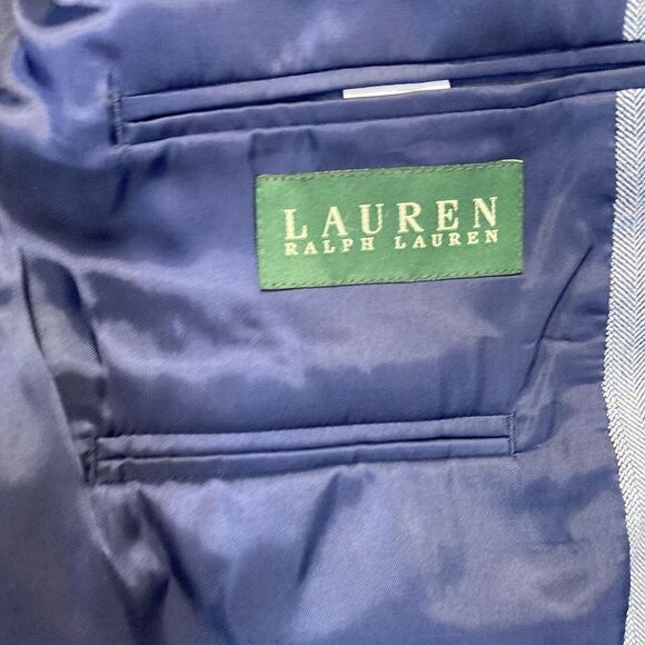 Ralph Lauren Blazer Mens 42L Silk Wool Blend Blue Single Breasted Single Vent - Picture 8 of 10